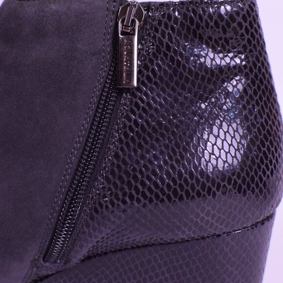 Aquatalia Womens Italian Judith Suede Classic Snake Print Ankle Wedge Bootie 7.5 - Picture 7 of 9